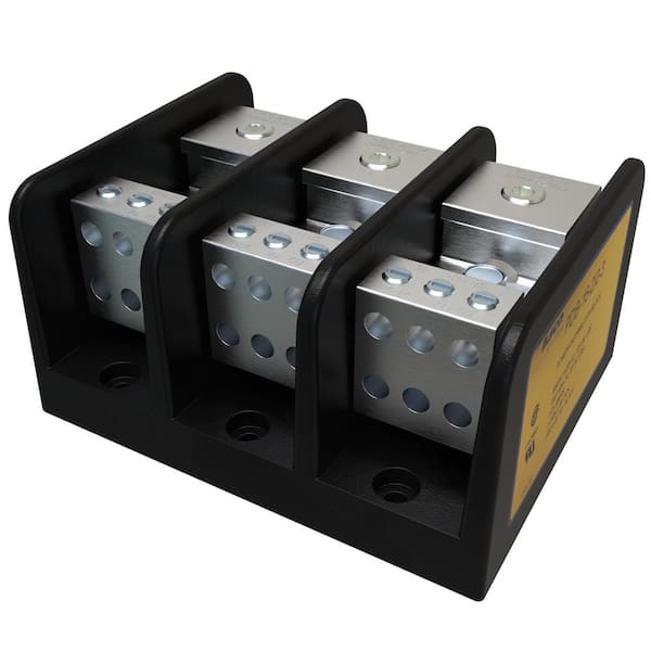 ILSCO Power Distribution Block Connector, Line Conductor Range 2/0-12, Load Range 4-14