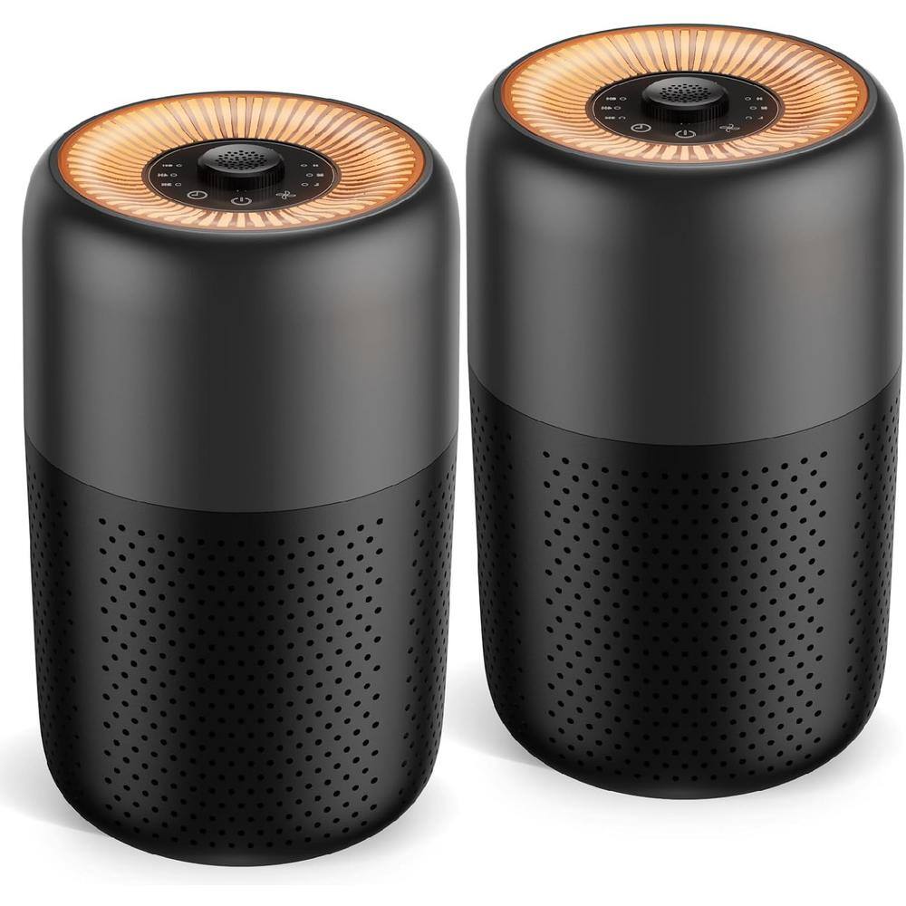 215 Sq. Ft. HEPA Filter Air Purifiers for Bedroom with Nightlight, Speed Control in Black - (2-Pack) price history on PriceWatchPro