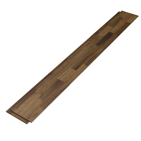 Interbuild 48 in. L x 6 in. W x 0.4 in. T, Solid Acacia Shiplap Wall Boards, Brown, (5 per Package - 8.75 sq. ft. Coverage)