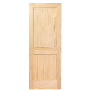 30 in. x 79.92 in. 2 Panel Saker Unfinished Wood Vertical Grain Solid Core Interior Door Slab