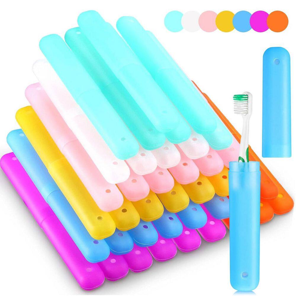 40 Pack Portable Plastic Travel Toothbrush Case Breathable Toothbrush Storage Containers Assorted 7 Colors price history on PriceWatchPro