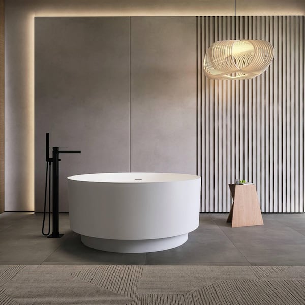 Xspracer Moray 49 in. x 49 in. Round Solid Surface Stone Resin