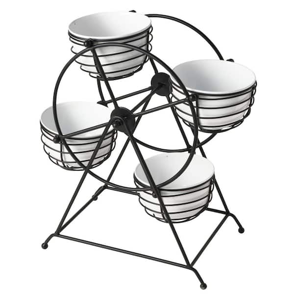 11 in. Ferris Wheel Rotating Entertaining Caddy Dip Bowl Set
