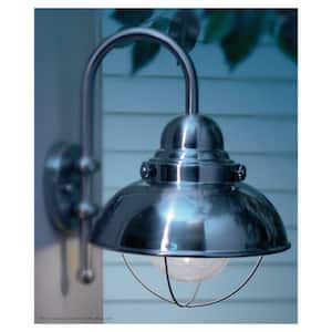 Sebring 1-Light Brushed Stainless Industrial Nautical Outdoor Wall Lantern Sconce