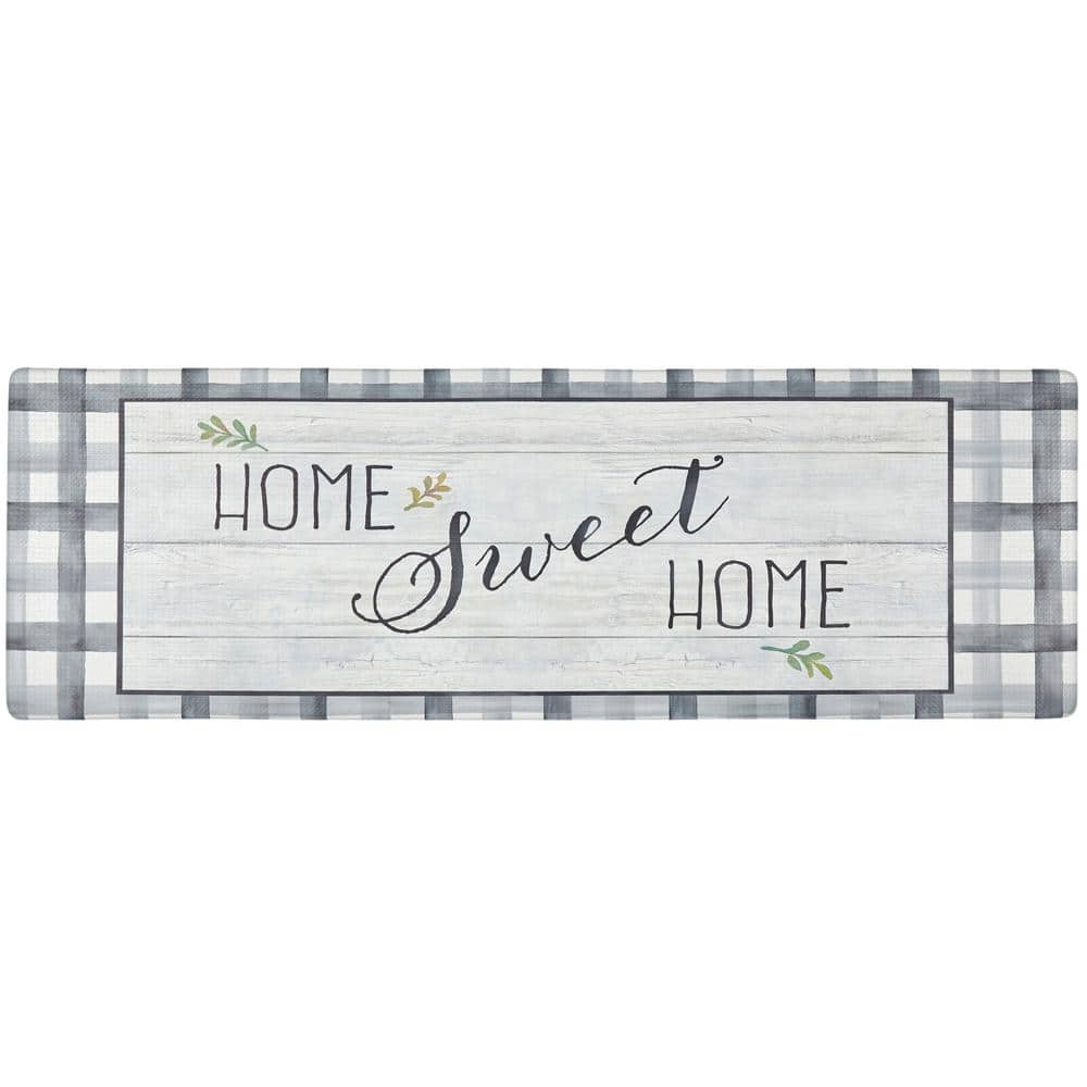 Gray and Green Buffalo Check Anti-Fatigue Kitchen Mat