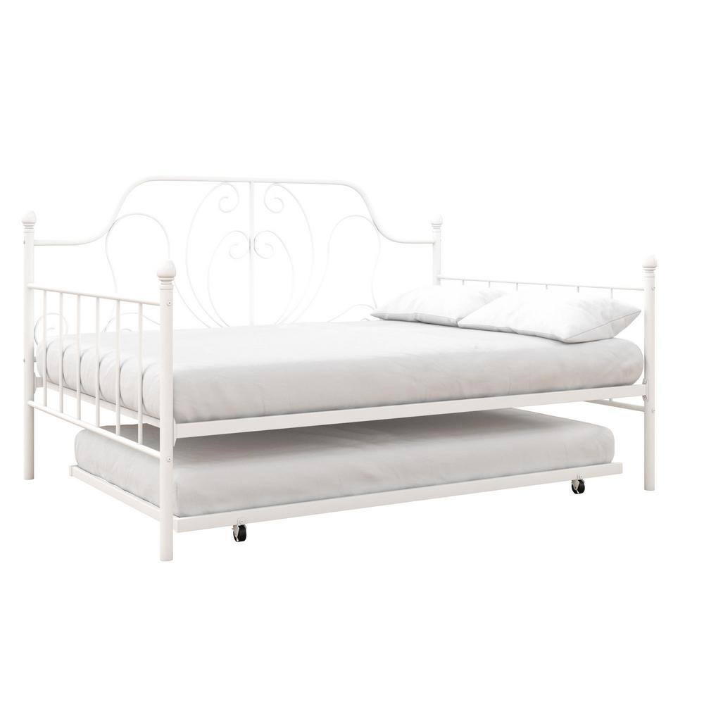 DHP Lucy White Metal Full/Twin Daybed and Trundle DE73238