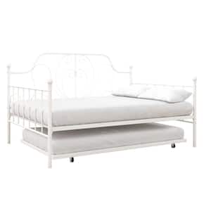 Lucy White Metal Full/Twin Daybed and Trundle