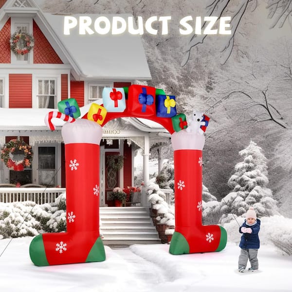 9 FT Christmas Inflatables Archway Stocking Bear Gift Boxes Decoration on sale