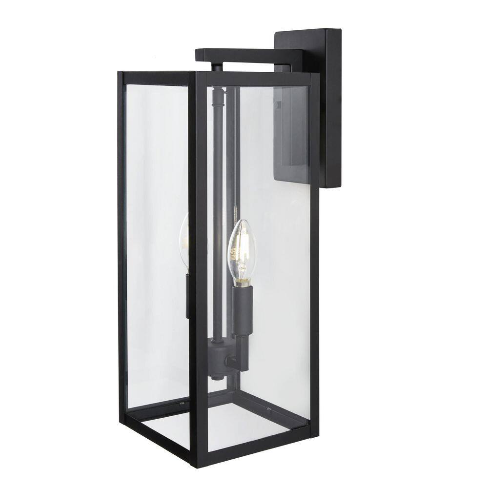 19.25 in. Matte Black Modern Outdoor 2-Light Wall Sconce price history on PriceWatchPro