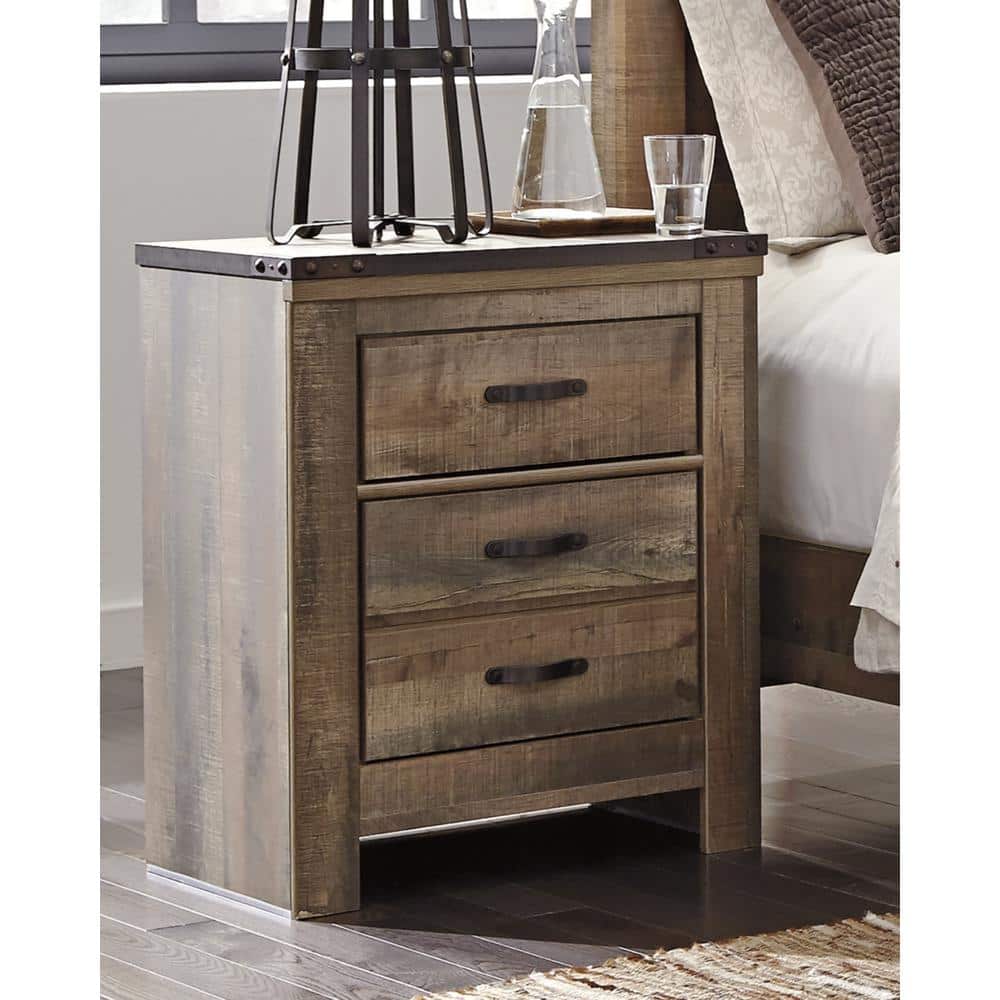 Trinell Brown 2-Drawer 24.72 in. W Nightstands - thumbnail 9