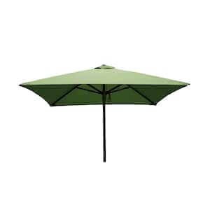 Classic Wood 6.5 ft. Square Patio Umbrella in Lime Polyester