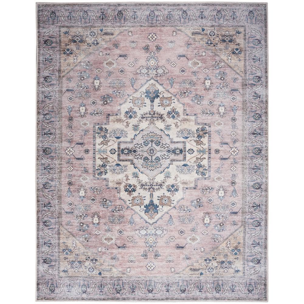 Blush Vintage Persian 5' x 7' Chenille Area Rug