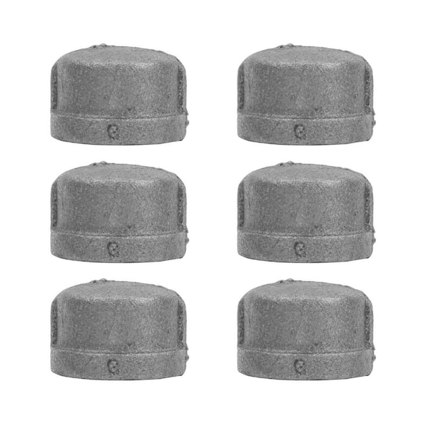 1 in. Black Iron Cap (6-Pack)