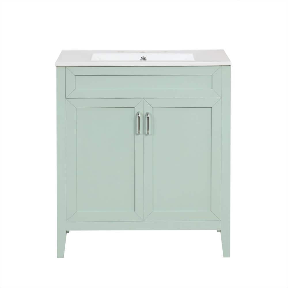 30in. Green Bathroom Vanity , Multi-functional Bathroom Cabinet with ...