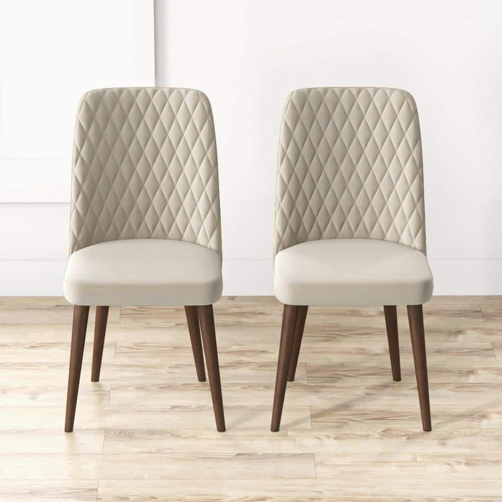 Harland Ivory Velvet Mid-Century Modern Accent Dining Side Chair (Set of 2) price history on PriceWatchPro