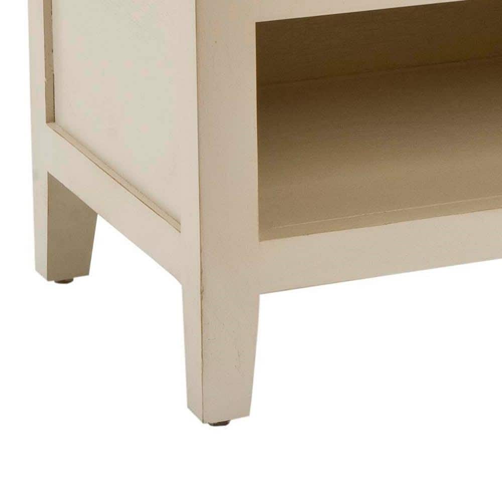 White Poplar Wood Transitional Bookshelf with Cubes