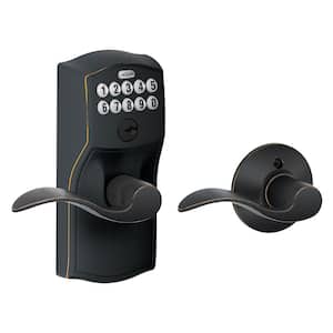 Camelot Aged Bronze Electronic Keypad Door Lock with Accent Handle and Auto Lock