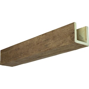 6 in. x 6 in. x 14 ft. 3-Sided (U-Beam) Rough Sawn Natural Golden Oak Faux Wood Ceiling Beam