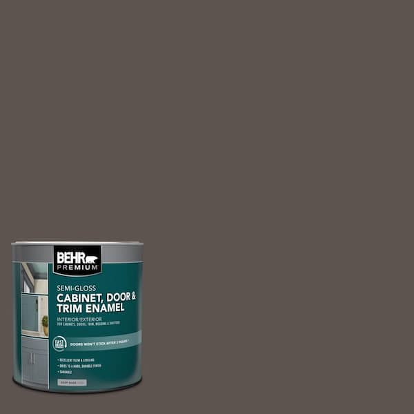 BEHR PREMIUM 1 qt. #AE-24 Barn Brown Semi-Gloss Enamel Interior/Exterior Cabinet, Door & Trim Paint