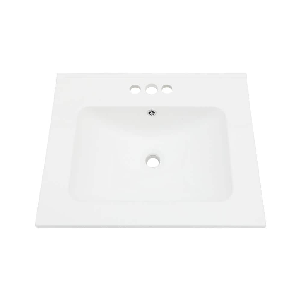 Sarlai 24 in. W x 19.7 in. D Ceramic Drop in Single Bowl Vanity 