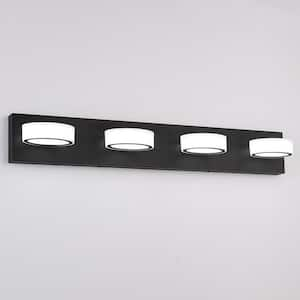 32in. 4 Light Black LED Vanity Light Bar with Dimmable 5500K Light