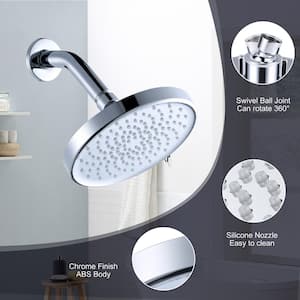 1-Spray Patterns with 1.75 GPM 6 in. Single Wall Mount Waterfall Fixed Shower Head in Polished Chrome