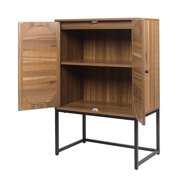 26.78 in. W x 15.75 in. D x 41.3 in. H Bathroom Brown Linen Cabinet 2 ...