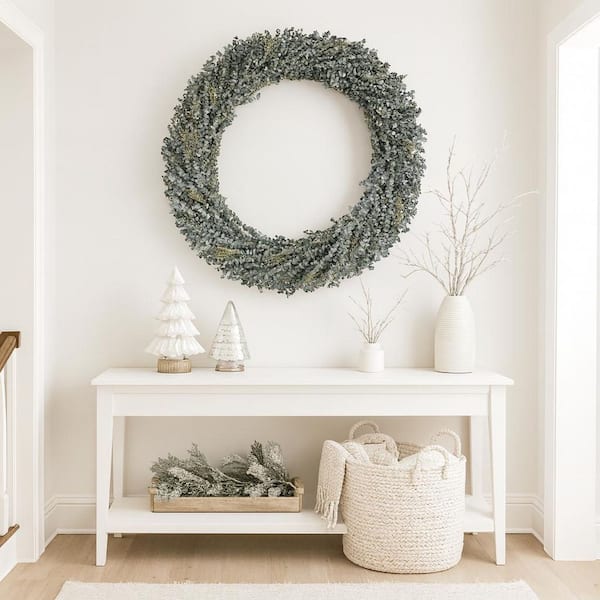 50 in. Non Artificial Preserved Eucalyptus Leaves Wreath