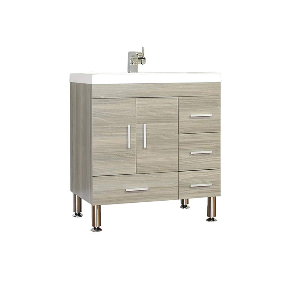 The Modern 29.375 in. W x 19 in. D Bath Vanity in Gray with Acrylic Vanity 