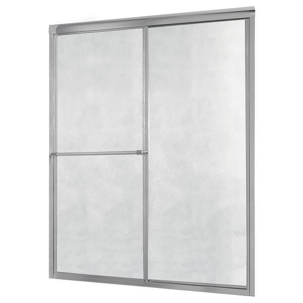 CRAFT + MAIN Tides 40 in. to 44 in. x 70 in. Sliding Framed Bypass Shower Door in Silver and Obscure Glass
