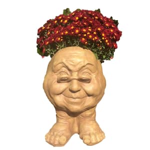 14 in. Stone Wash Grandma Violet Muggly Planter Statue Holds 6 in. Pot
