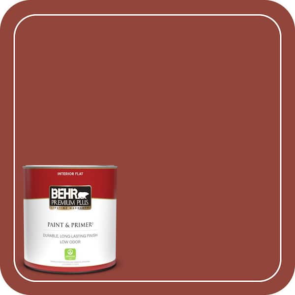 BEHR PREMIUM PLUS 1 qt. #PMD-21 Autumn Maple Flat Low Odor Interior Paint & Primer
