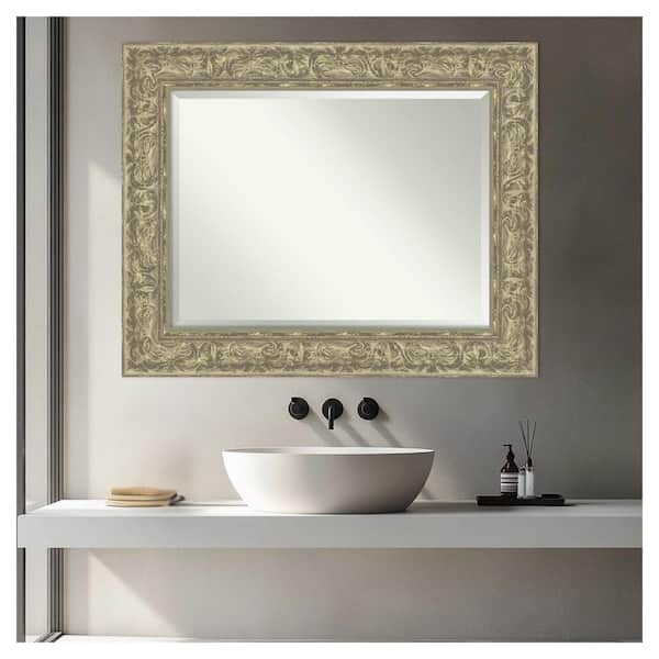 Amanti Art Luxe Antique Silver 24.75 in. x 30.75 in. Beveled