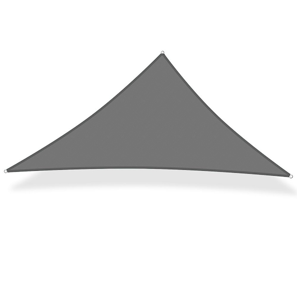 Cisvio 15 ft. x 15 ft. x 21 ft. 185 GSM Dark Grey Triangle Sun Shade Sail, Water Permeable and UV Resistant, Patio Outdoor