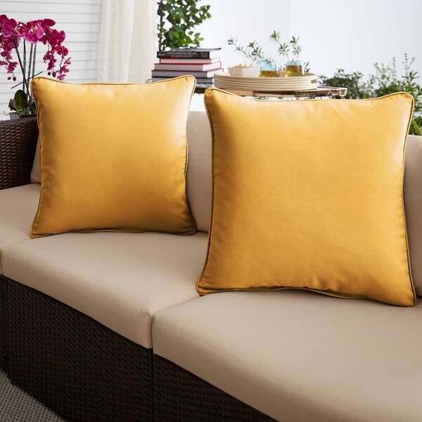 butter yellow throw pillows