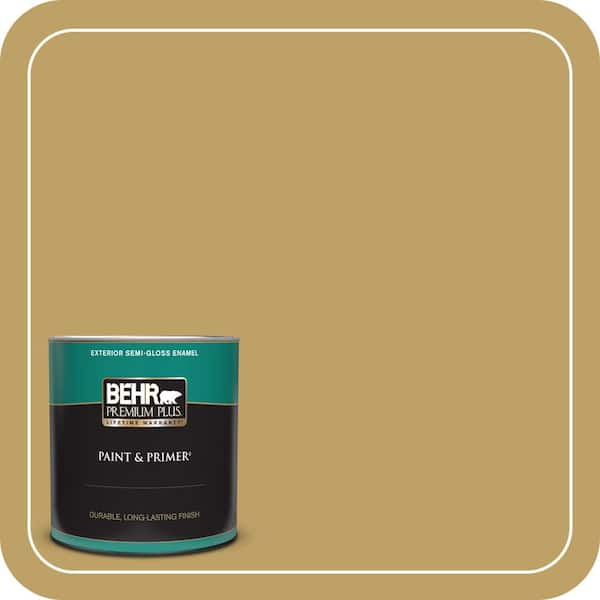 BEHR PREMIUM PLUS 1 qt. #360F-5 Desert Moss Semi-Gloss Enamel Exterior Paint & Primer
