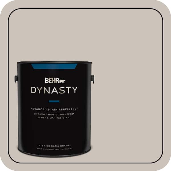 BEHR DYNASTY 1 gal. #N200-2 Doeskin Gray Satin Enamel Stain-Blocking Interior Paint and Primer