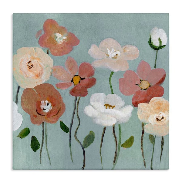 Stupell Industries Boho Blooms on Blue by Charity Henderson Unframed Nature Graphic Art Print 30 in. x 5 in.