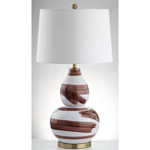Aileen 32 in. Brown/White Table Lamp