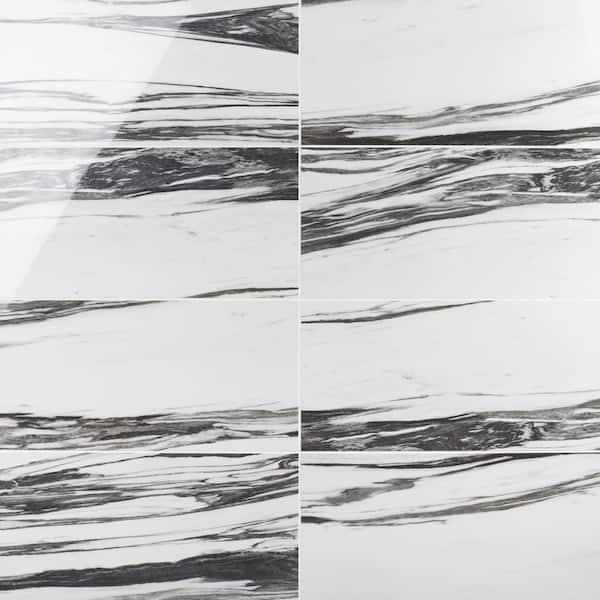 Ivy Hill Tile Magnus Fall 11.81 in. x 23.62 in. Polished Porcelain Marble Look Floor and Wall Tile (11.62 sq. ft./Case)