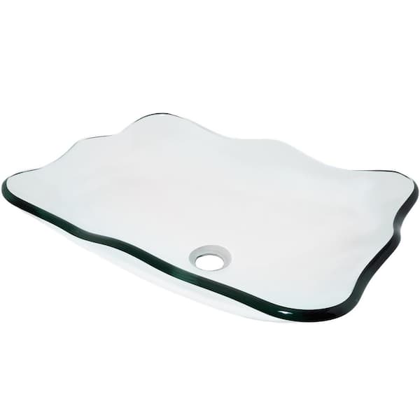 Novatto Elegante Rectangular Glass Vessel Sink in Clear