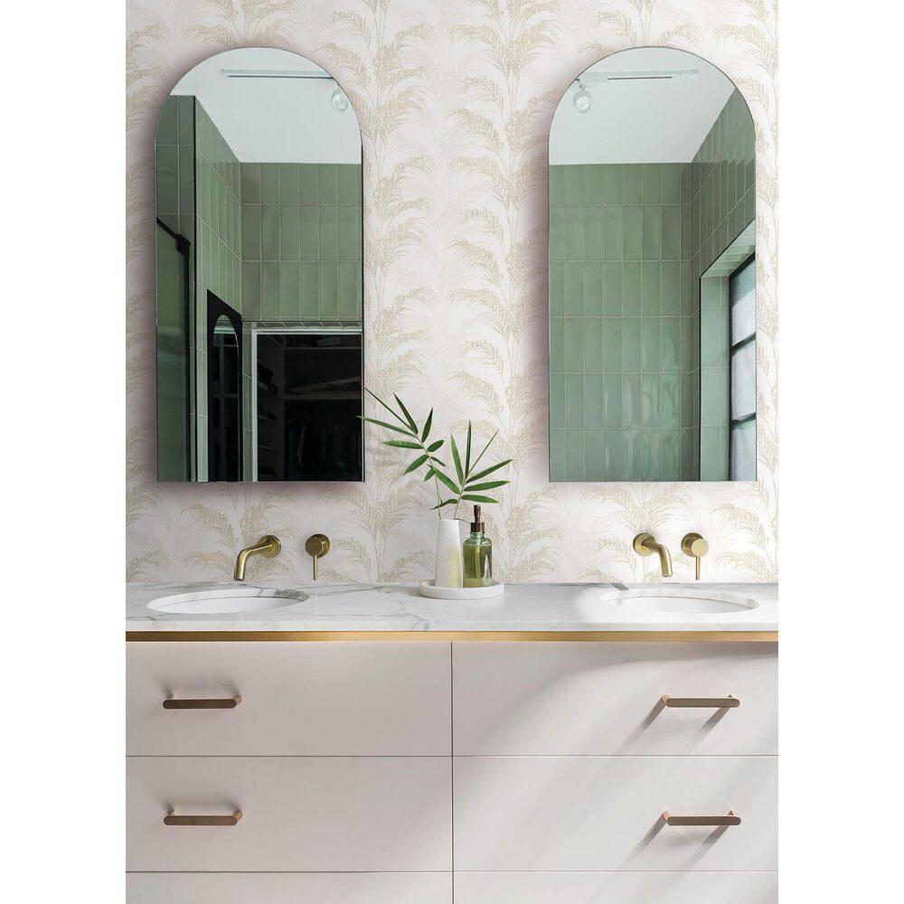 Ivory Palm Rattan Non-Woven Removable Wallpaper