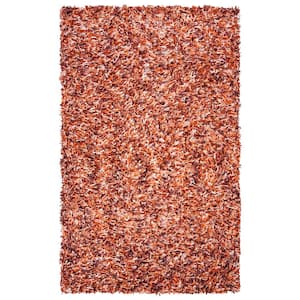 Rio Shag Rust/Ivory 6 ft. x 9 ft. Solid Area Rug