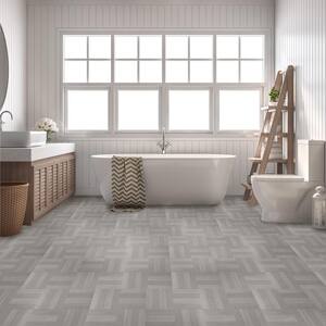Nexus Ash Grey 12 in. x 12 in. Peel and Stick Parquet Vinyl Tile (20 sq. ft. / case)