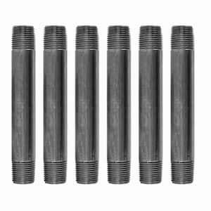 3/8 in. x 5-1/2 in. Black Steel Nipple (6-Pack)