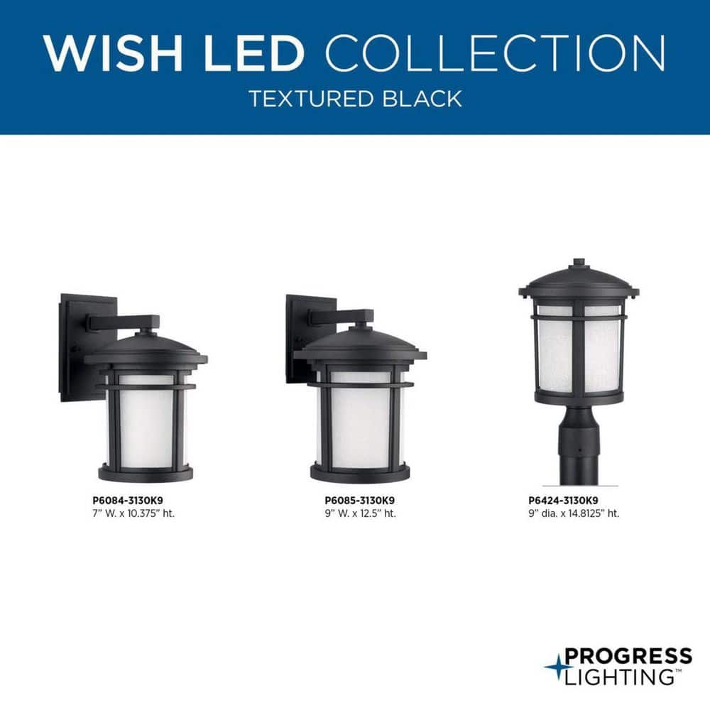 Black Aluminum Dimmable Outdoor Wall Lantern Sconce