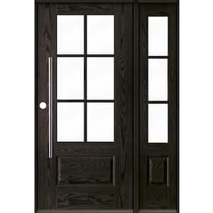 Faux Pivot 50 in. x 80 in. 6-Lite Right-Hand/Inswing Clear Glass Baby Grand Stain Fiberglass Prehung Front Door w/RSL