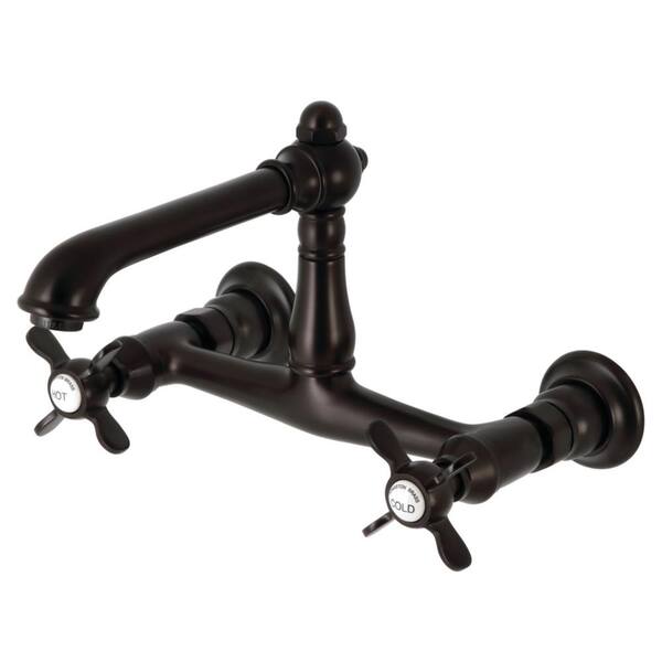 Kingston Brass Essex 2-Handle Wall-Mount Bathroom Faucets in Oil Rubbed Bronze