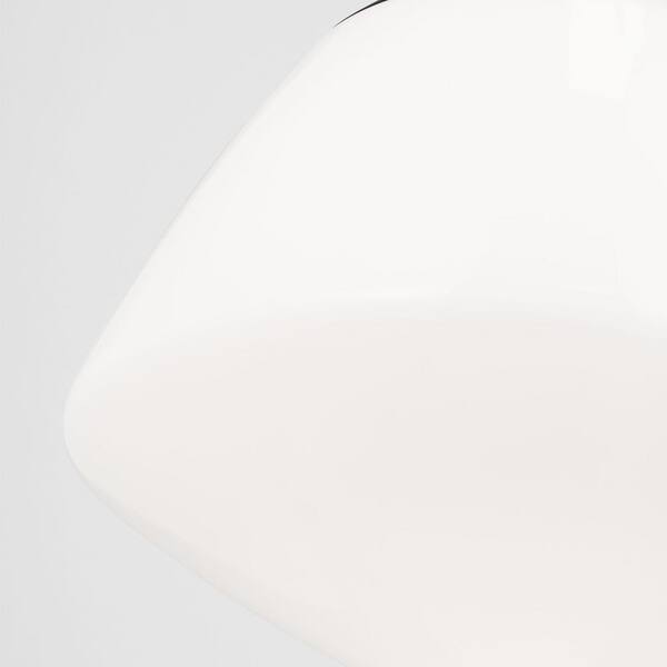 Generation Lighting - Milne Small 1-Light Midnight Black Modern Pendant Light with White Milk Glass Shade