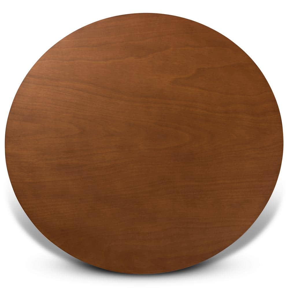 Walnut Brown Geometric Cut-Out 7-Piece Dining Set with Scoop Seats